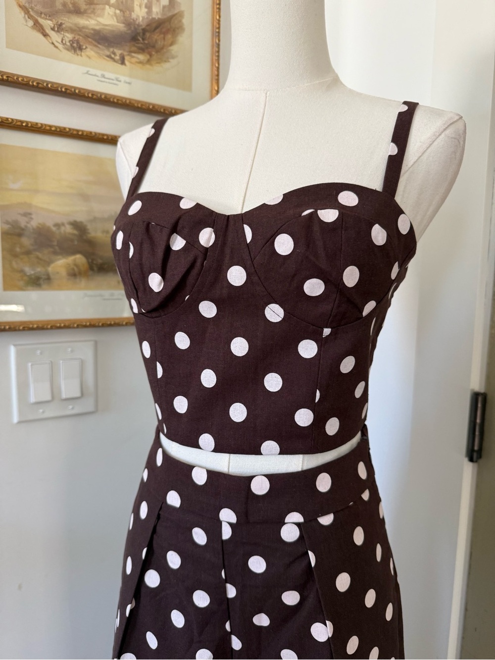 NWT Commense Brown Polka Dot Set - Picture 5 of 9